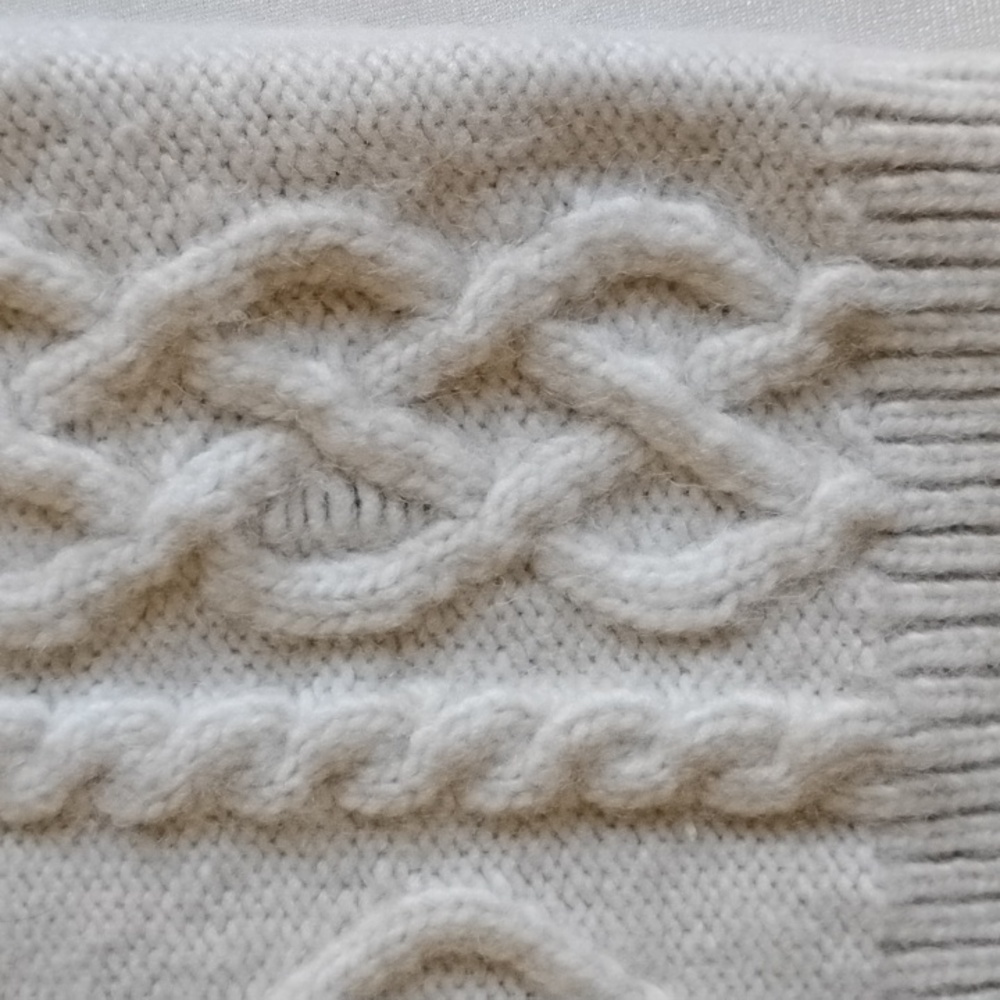 H&M Cable Knit Crop Top Camisole Sweater L Cream Ivory - Picture 11 of 11